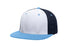 Pacific Headwear Premium M2 Performance Trucker Flexfit® Cap (ES341), Color 'WhiteNavyColumbiaBlue'